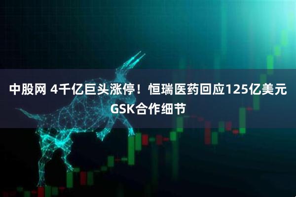 中股网 4千亿巨头涨停！恒瑞医药回应125亿美元GSK合作细节